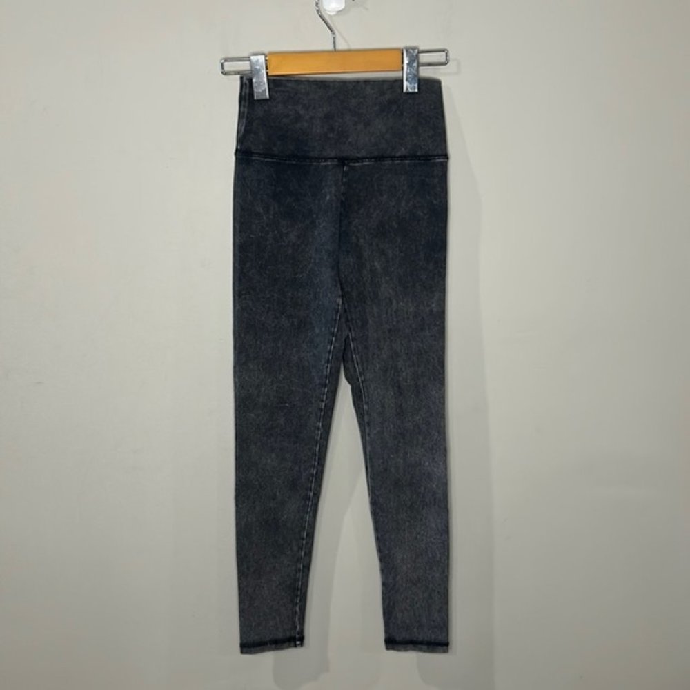 aerie Leggings Grey and White Tye-Die Acid Wash Pattern